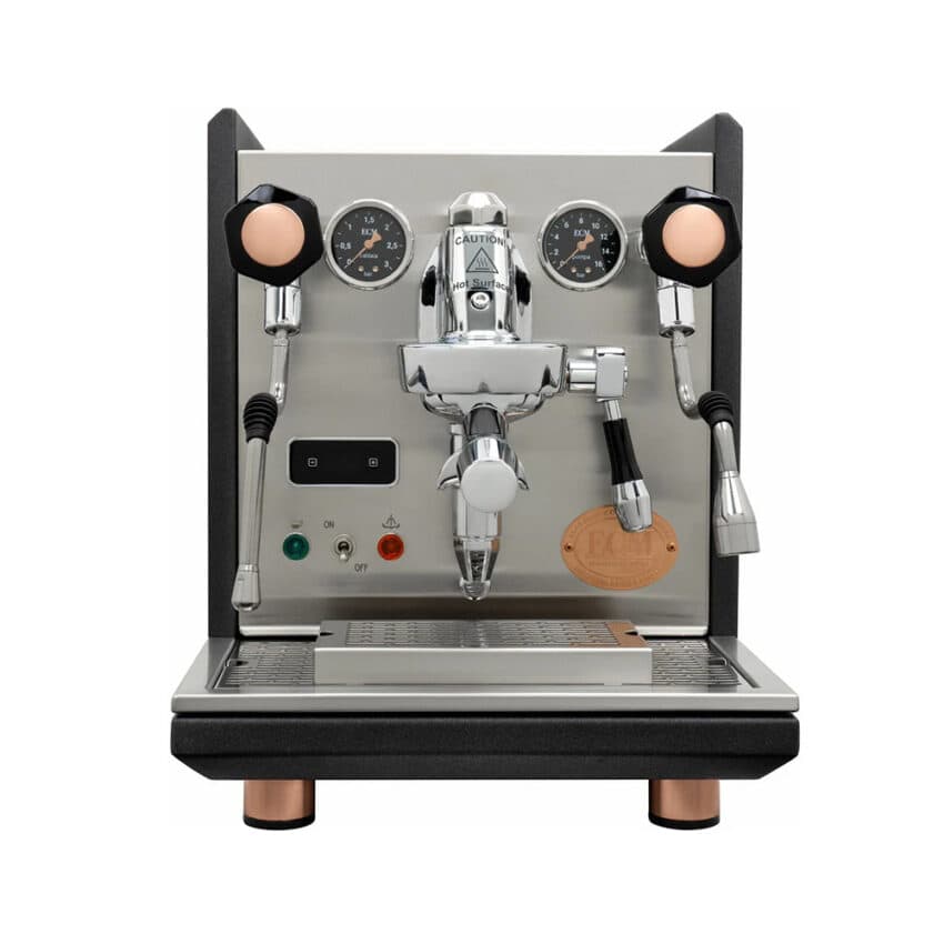 מכונת קפה ידנית צבע שחור מחוספס ECM Synchronika Heritage Dual Boiler